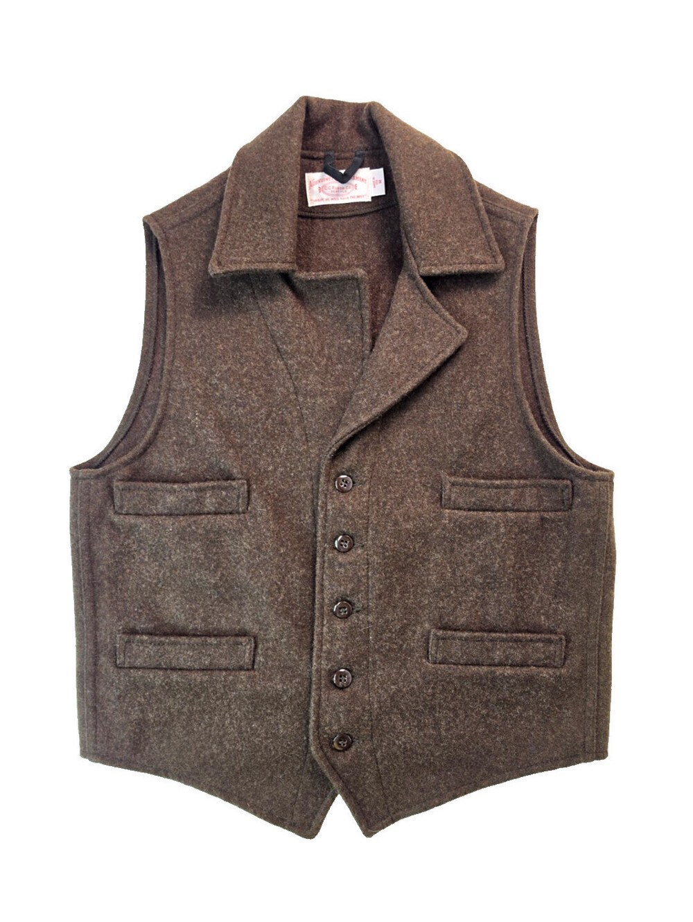 Filson Brown Western Wool 4 Pocket Mackinaw Vest Mens Size Medium M